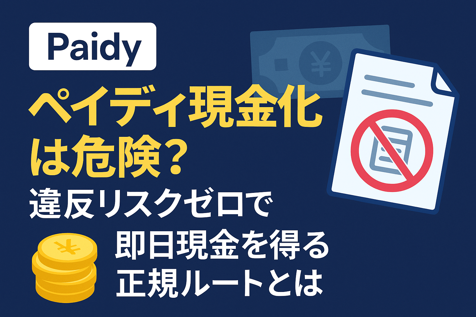 ペイディ現金化は危険？違反リスクゼロで即日現金を得る正規ルート