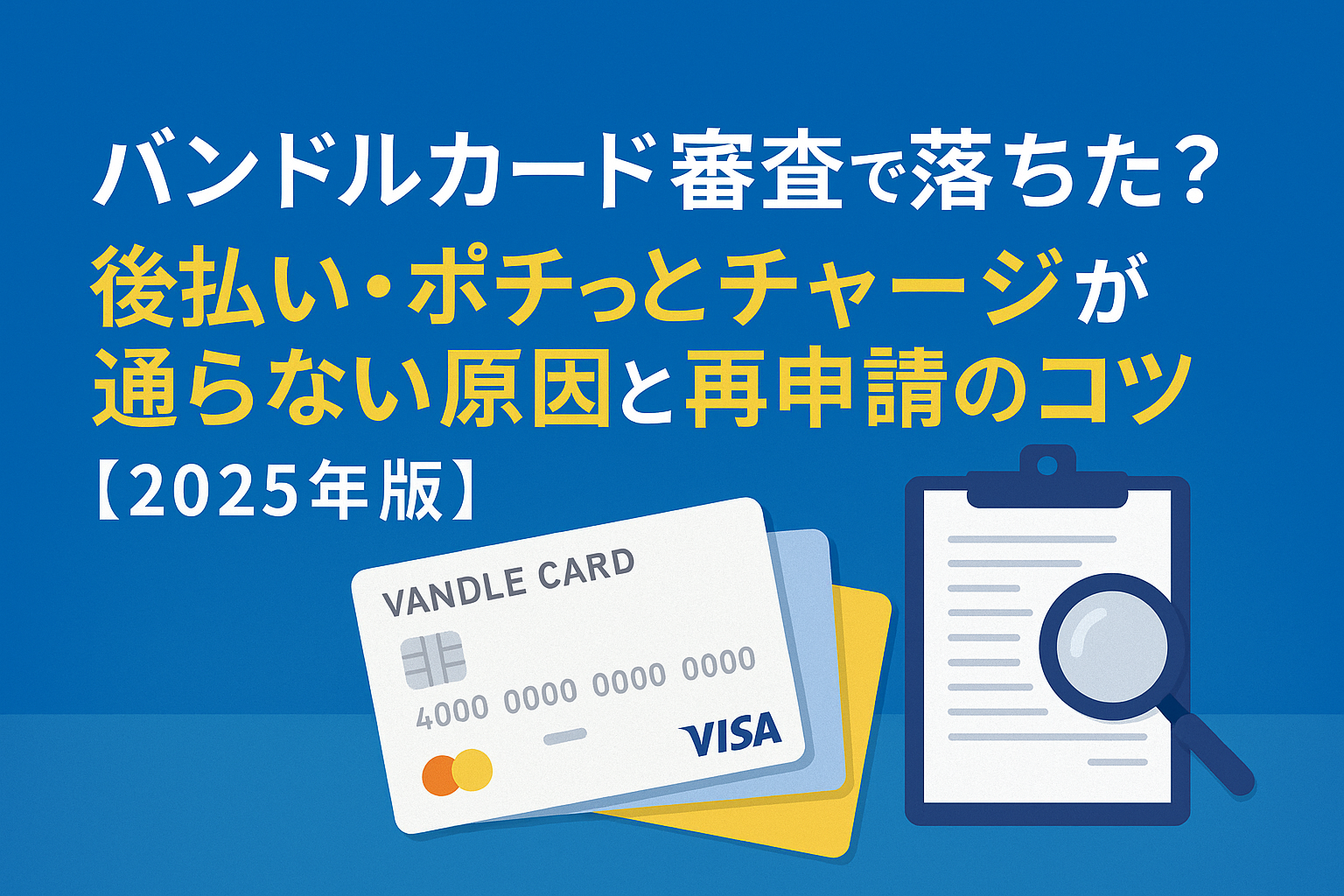 バンドルカード審査に落ちた理由やポチっとチャージが通らない原因を解説する2025年版ガイドのアイキャッチ画像