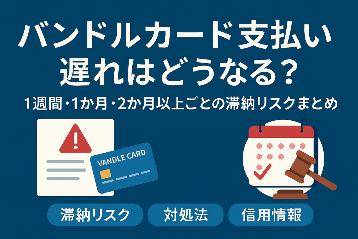 バンドルカード支払い遅れの滞納リスクを解説するアイキャッチ画像｜1週間・1か月・2か月以上の延滞ごとの影響や信用情報への注意点