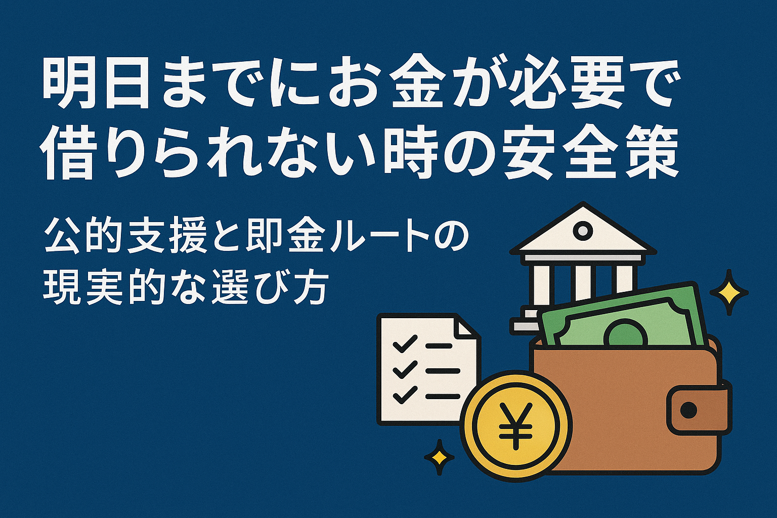 明日までにお金が必要で借りられない時の安全策｜公的支援と即金ルートの現実的な選び方