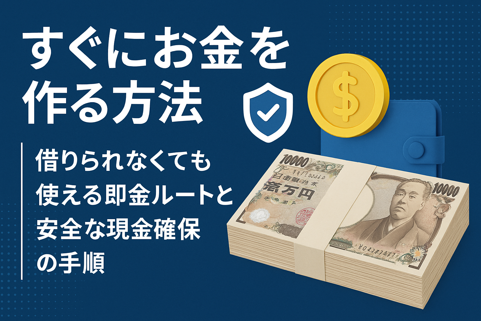 すぐにお金を作る方法｜借りられなくても使える即金ルートと安全な現金確保の手順