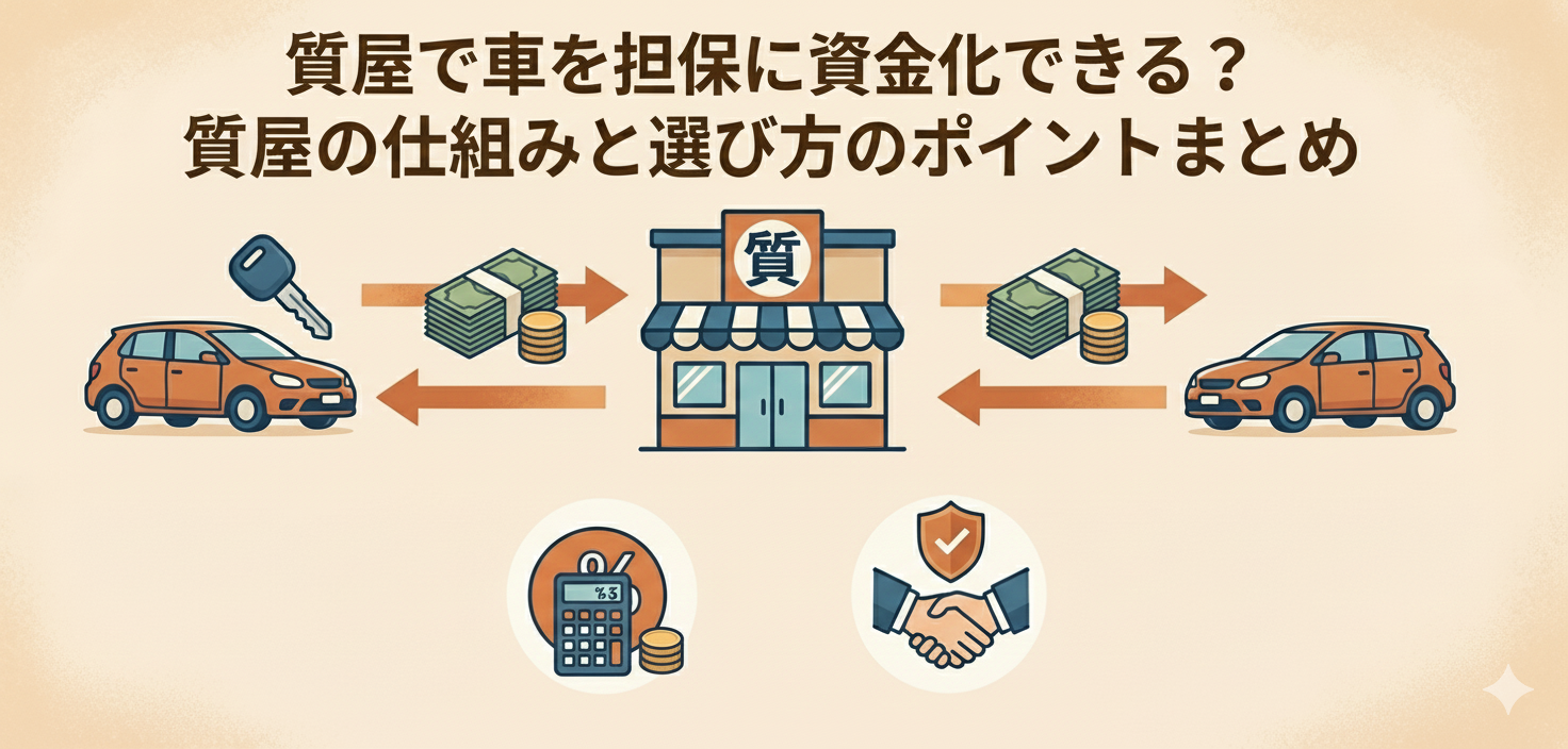 車を担保に質屋を利用するイメージ